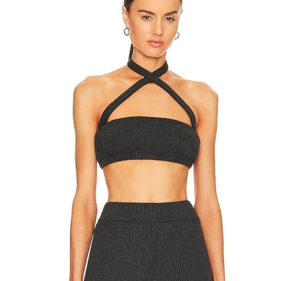 WeWoreWhat Tops - 0305 - WEWOREWHAT The Halter Bra Top Black
